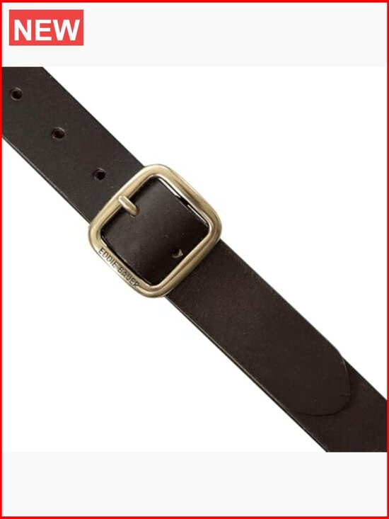 Genuine Buffalo Leather Belt with Metal Buckle, Adjustable Fit